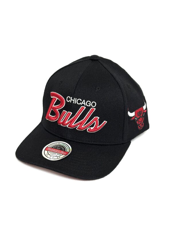 Chicago Bulls Pre-Curved Snapback Cap - Black | Red - Image 2